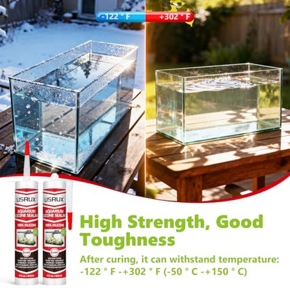 1 Pack Aquarium Silicone Clear Sealant, High Elasticity, Safe for Fish,Fast Curing Waterproof Aquarium Safe Silicone,10 Fl Oz Non-Toxic Fish Tank Safe Sealant,Strong Adhesion - size: 1P