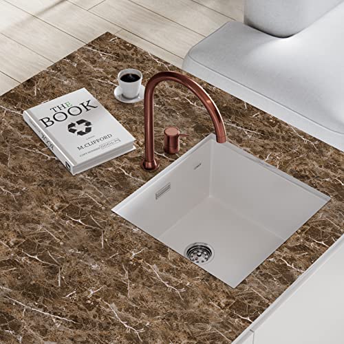 practicalWs Brown Marble Contact Paper Countertop Contact Paper Waterproof - size: 17.7" x 196.8"