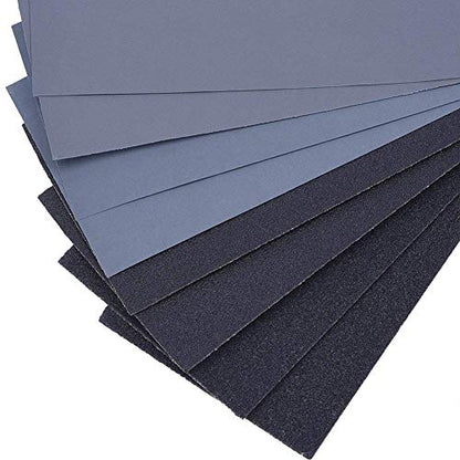 45PCS Sandpaper,Atosun Premium Wet Dry Waterproof Sand Paper, 120 to 5000 Assorted Grit Sanding Paper for Wood Furniture Finishing, Metal Sanding and Automotive Polishing, 9 x 3.6 Inches.(Atosun) - size: 45PCS