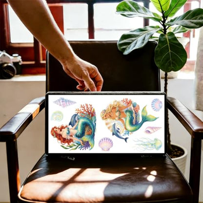 3 Sheets Mermaid Rub on Transfers Stickers for Furniture 6"x12" - color: Mermaid