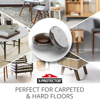 X-Protector Chair Glides - 16 PCS 1" - Premium Furniture Glides with Prongs - size: 1in (TEFLON, 16 PCS)