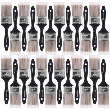 Paint Brushes -2 Inch Flat and Angle Paint Brush for All Latex and Oil Paints & Stains Paintbrush for Varnish, Paste, Gesso and Limewash(24 Packs) - size: 24 packs