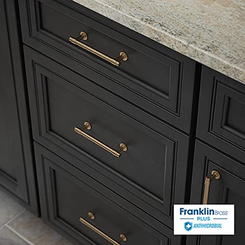 Franklin Brass Francisco (5-Pack) Cabinet Handles 5-1/16" Hole Center Modern Pulls | Champagne Bronze Hardware Kitchen Door, Drawers, Dressers, Furniture P29618Z-CZA-B - color: Champagne Bronze Antimicrobial, size: 5-1/16" (128mm)