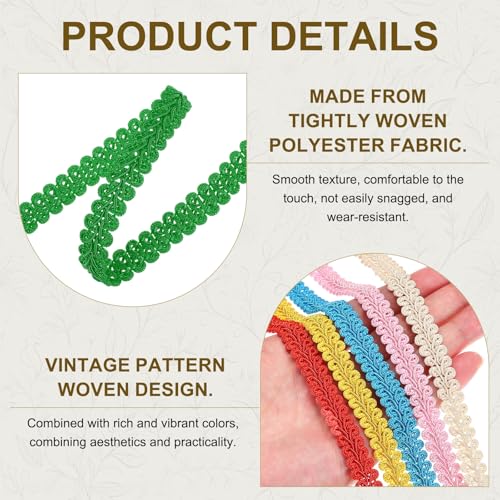 MECCANIXITY Gimp Braid Trim 1/2" x 14 Yards Polyester, Green - color: Green