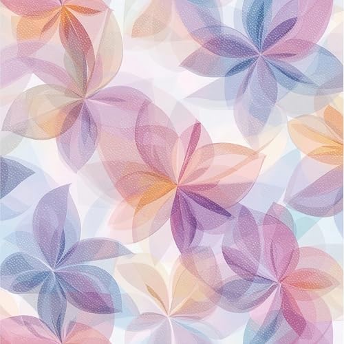 HOMETITUTE Purple Floral Petal Peel Stick Vinyl Floor Tile 12x12 Inch - style: Pastel Flower