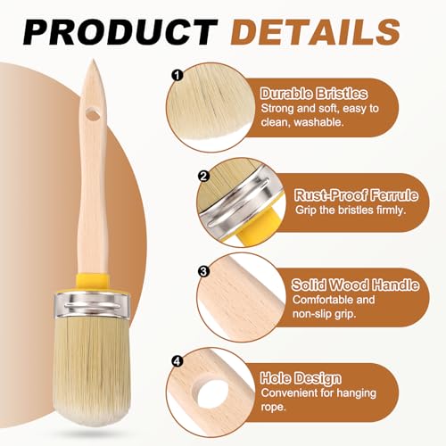 uxcell 3Pcs Wax Paint Brushes 2.3x1.6Inch Chalk Stencil Brush Oval PET - size: 2.3 x 1.6 Inch