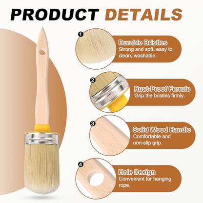 uxcell 3Pcs Wax Paint Brushes 2.3x1.6Inch Chalk Stencil Brush Oval PET - size: 2.3 x 1.6 Inch
