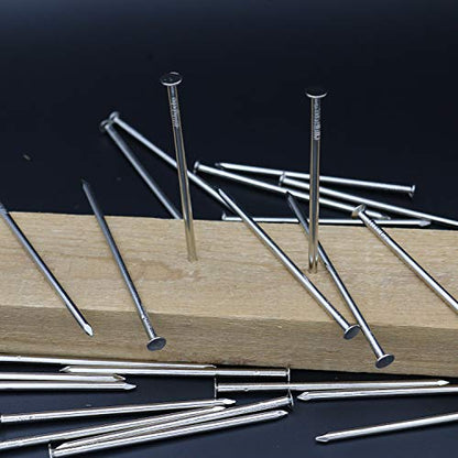 JEGONFRI 25PCS 4" Nickel Plated Flat Head Nails for Hanging, Wood Nails - color: Silver, size: 4 In , 25 Pcs