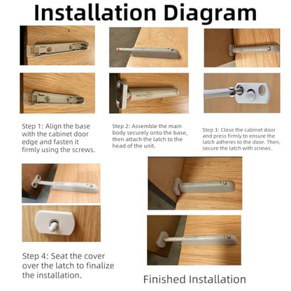 8 Sets Push Open Door Latch Touch Latches Push Latch Damping rebounder for Cabinet Hardware Release Latch Kitchen Drawer Push Catch Press Out Latch
