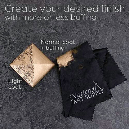 Amaco Rub and Buff Silver Spanish Copper 0.5oz/15ml Wax, Microfiber Cloth - color: Spanish Copper