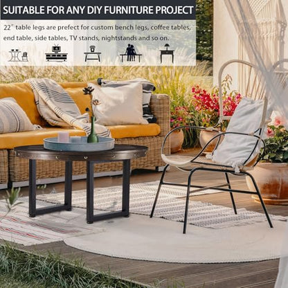 Taelakeni 22 Inch Metal Coffee Table Legs Bench Legs, Square, 22"H x 1 3"W - color: Square, size: 22 IN