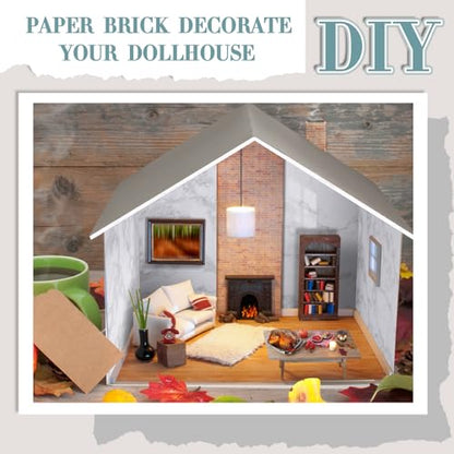 Flutesan 12 Pcs Miniature Dollhouse Wallpaper, Marble Pattern - style: Marble Pattern