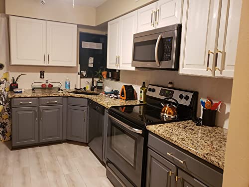 24 Pack 3 3/4 Inch 96 mm Bar Cabinet Pulls Gold and Grey Knurled Handles for Brushed Gold Drawer Pulls Cupboard Aluminum Handles - color: Gold and Grey, size: 3 3/4 Inch
