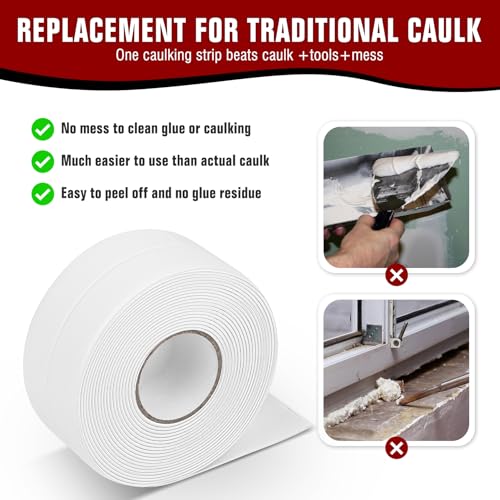 Waterproof Caulk Tape, Self-Adhesive for Toilet, Tub, Kitchen, Corners,Bathroom Surfaces, Easy Application - style: 1 Roll-WIF