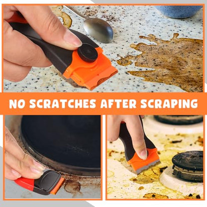 Tallew 9 Pcs Plastic Scraper Set Paint Tool Non Scratch Putty, Black - color: Black