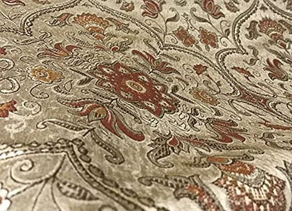 Moroccan Ornate Design Luxurious Classic Jacquard Fabric for Upholstery Sofa Cushions Dining Chair Window Treatments Craft - Width 54 inches - Fabric by Yard (Golden - Rust) - color: Golden - Rust