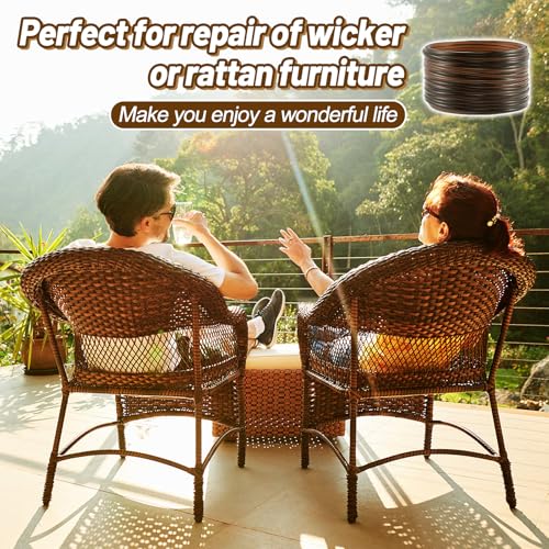 Biggun 120ft Wicker Repair Kit with Tangle-Free Reel, Premium New Materials - color: Graduated Dark Brown, size: 120ft