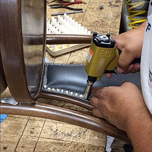 meite 1170 Pneumatic Deco Nail Gun 7/16 Inch (11.7mm) Head Diameter Air Decorative Tack Nailer Pins Nailer for Sofa Leather, Upholstering Furniture - style: 29/64-Inch Head Diameter Nailer