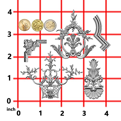 Art Mold for Polyclay Air Dry Clay Plaster, Medallion Frame - color: Medallion Frame