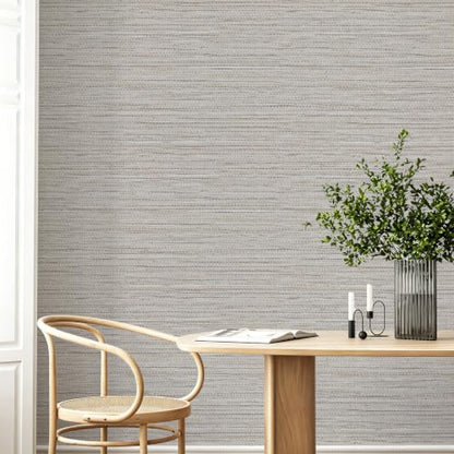 Beige Grasscloth Peel and Stick Wallpaper Textured 17.3in x 118.1in - color: Beige, size: 17.3inch × 118.1inch
