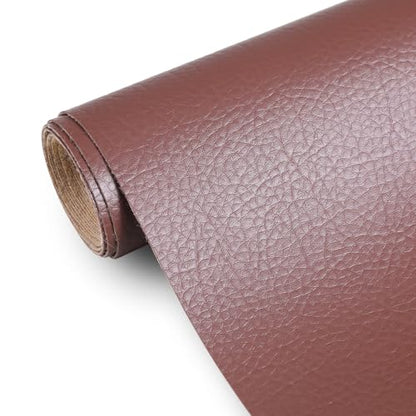Faux Leather 0.7mm Upholstery Fabric by the Yard 12 Yard Chocolate Brown - color: Chocolate Brown, size: 12 Yard