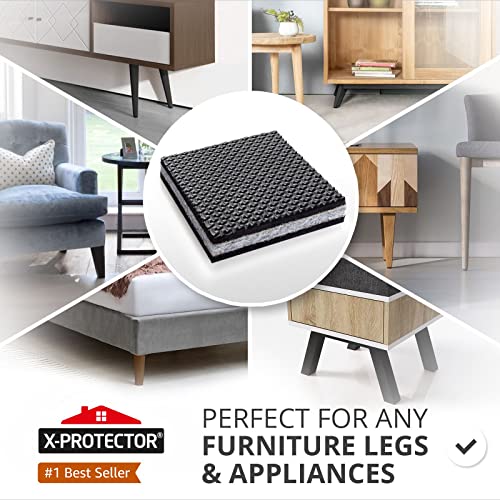 Non Slip Furniture Pads X-PROTECTOR - 8 PCS 4" - Premium Furniture Grippers - size: 4 inch 8 Square