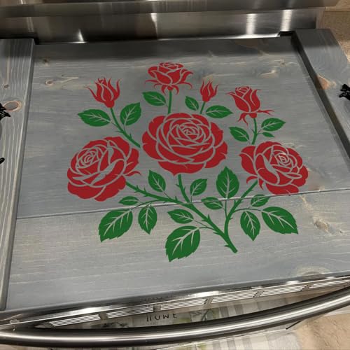 Large Flower Stencils for Wood Fence Rose Stencil - style: Rose