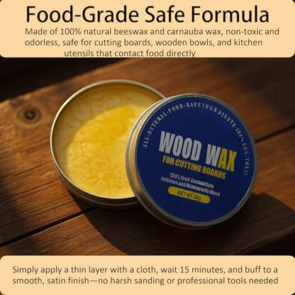 Natural Premium Wood Wax for Cutting Boards, 2.8 oz