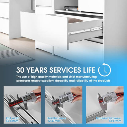 SHUHANG 10 Pair Full Extension Drawer Slides 10 Inch Ball Bearing Rails 100 lb Load Capacity Side Mount Cabinet Dresser Glides Wardrobe Kitchen Trash Can Slider Runners Silver - size: 10 Inch, style: 10 Pair (Silver)