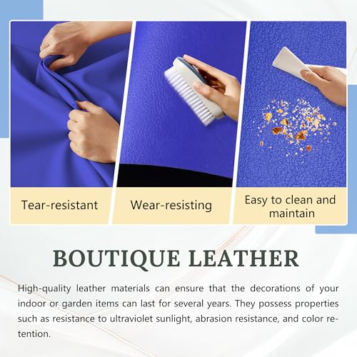 Leather and Imitation Leather,Vinyl Faux Leather Sheets - color: Royal Blue, size: 1/3 Yard