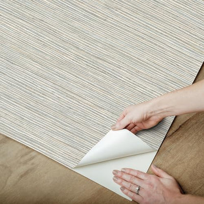 RoomMates Neutral Jade Dimensional Grasscloth Peel and Stick Wallpaper - color: Neutral Jade