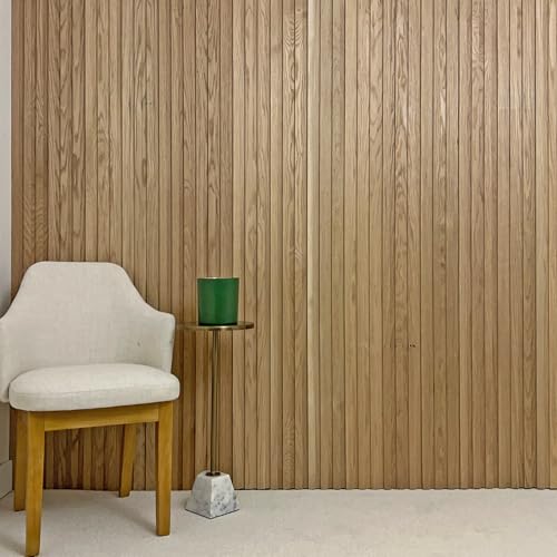 6-Pack Real Wood Slat Wall Panels, 3/4" x 5-1/2" x 48", Solid American Hardwood, The Millwork Outlet (White Oak, 48") - color: White Oak, size: 48"