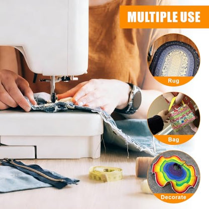 3 Rolls Jelly Roll Batting Strips for Rugs 2 1/2 inch Total 150 Yards - color: White-3Roll-6.4