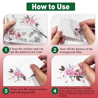 PLIGREAT 3 Sheets Christmas Holiday Stamp Design Rub on Transfer Stickers for Crafts Santa Reindeer Tree Waterproof UV Rub on Decals for Furniture Cabinet Dressers Ceramic Scrapbooking Transfer Paper - style: Christmas Stamps