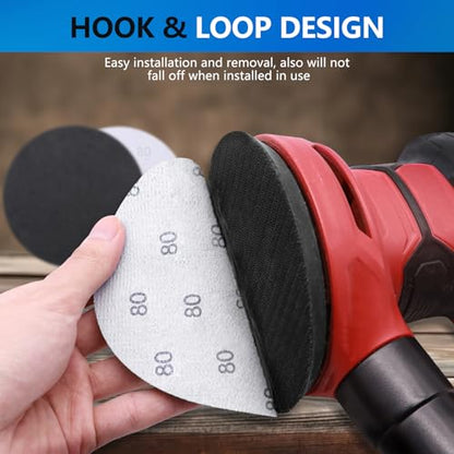 VIBRATITE 80 Grit 5 Inch Hook & Loop Sanding Discs, 70PCS - size: 5 Inch (80 Grit)