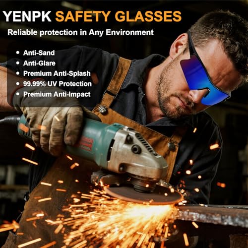 Safety Glasses for Men, Anti Scratch & UV Protection Work Glasses - color: 6pack-multicolor