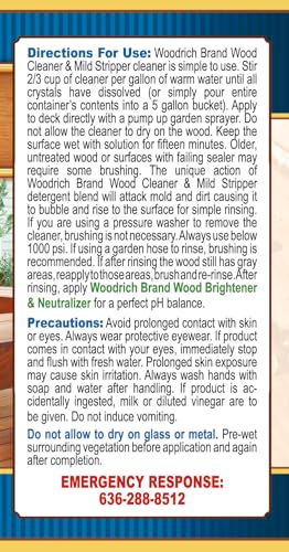 EFC-38 Wood Cleaner & Mild Stripper for Cleaning Outdoor Decks, Fences, Siding, and Log Cabins - 2 lbs Concentrated Powder (Covers 750 Sq. Ft.)