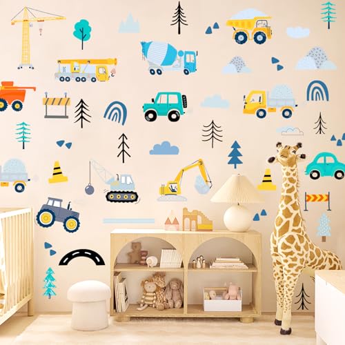 AOWDIAO 90PCS Construction Vehicle Wall Decals for Kids - style: Construction Vehicle