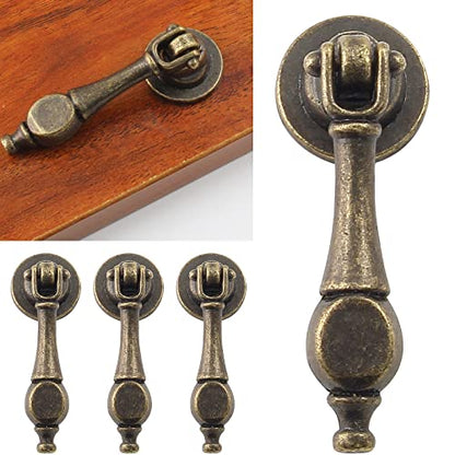 Waziaqoc 6PCS Antique Tear Drop Pulls - size: Bronze, Single Hole Pendant Pull