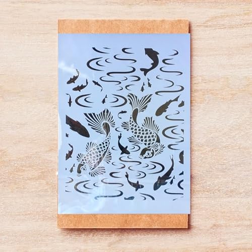 TIAMECH A4 Reusable Double Fish Stencil for Painting - style: Double Fish