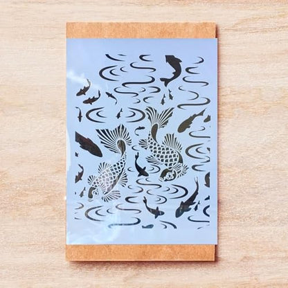 TIAMECH A4 Reusable Double Fish Stencil for Painting - style: Double Fish