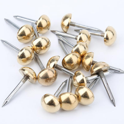 dophee 20Pcs Gold Small Round Head Brass Upholstery Nails Tacks, 12mm - color: Gold, size: 12 mm