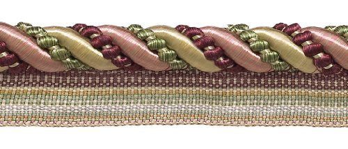DÉCOPRO 7/16" (1cm) Large Shiny Decorative Twisted Rope Cord with Lip | Cord Trim # 0716I2, Berry Patch Red #4260 (Dark Red, Forest Green, White Gold) 5 Yard Value Pack (15 ft/4.5m) - color: Berry Patch Red #4260 (Dark Red, Forest Green, White Gold), size