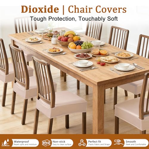 Dioxide Chair Covers,Seat Covers for Dining Room Chairs,Light Camel,Set 2 - color: Model B - Light Camel, size: set of 2