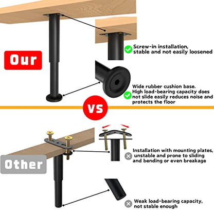 Wlrrcwdttc 8 Pcs Metal Adjustable Furniture Legs 3.15-4.72 inch, Adjustable Cabinet Legs for Sofa/Bed/Chair/Couch/Dresser/Table,Heavy Duty Bed Replacement Support Legs for Bed Frame/Bed Center Slat - size: 3.15-4.72 inch (8pcs)