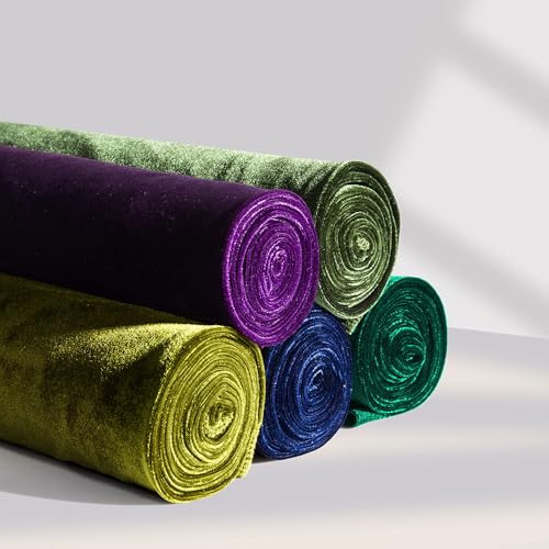 Dark Olive Green Velvet Fabric by The Yard, 3 Yards, 60" Wide - color: Dark Olive Green, size: 3 yard pre cut