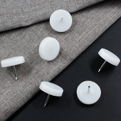 100pcs 1 Inch (25mm) Nail On Furniture Sliders, Round Nylon Chair Feet Glides, Easy Moving Furniture Slides, Chair Leg Tacks Anti-Scratch Floor Protectors (White) (Pack of 2) - size: 1 inch / 25mm (Pack of 2)