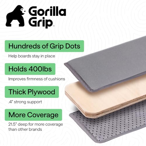 GORILLA GRIP Couch Cushion Support Board for Sagging Sofas, 21.5x78 Gray - size: 21.5" x 78" Oversized Sofa