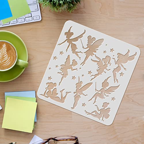 FINGERINSPIRE Little Fairy Drawing Painting Stencils Template 11.8x11.8inch - color: Little fairy