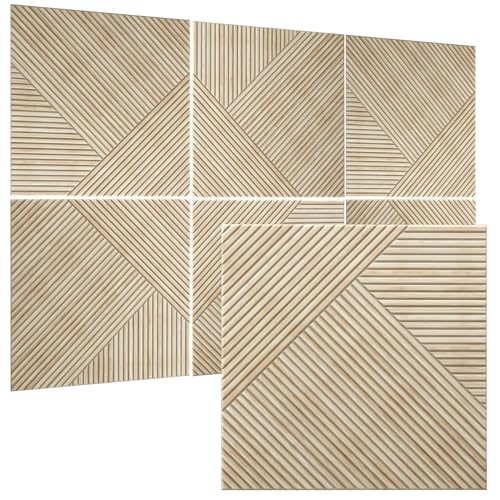 TO-TH Sound Absorbing Panels Self-Adhesive Acoustic Panel 6Pack, Rustic Oak - color: Rustic Oak